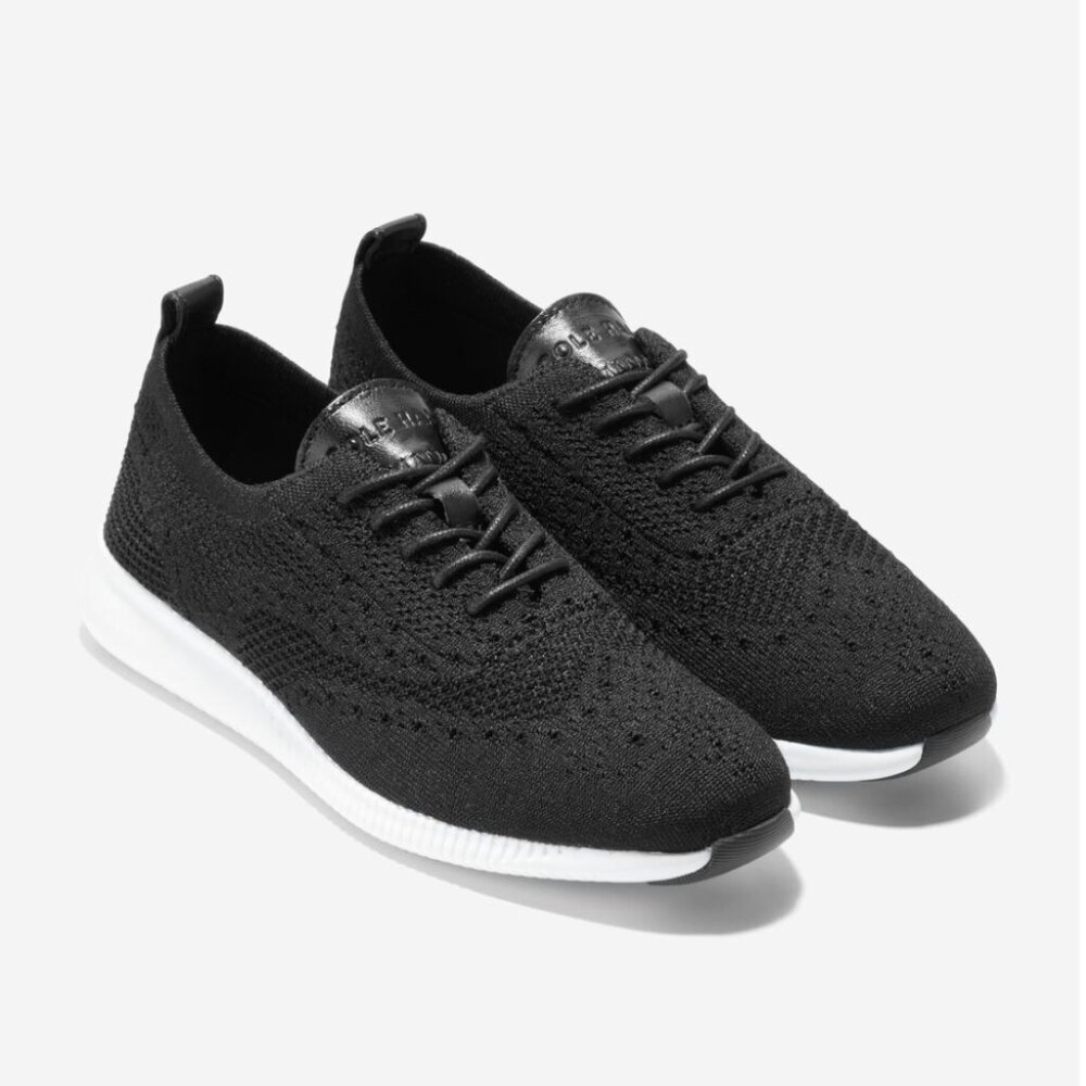 Cole Haan Women’s zero grand stitchlite wingtip oxfords, black, size 9